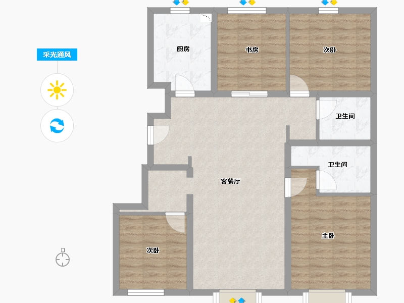 北京-北京市-融创亦庄壹号-97.02-户型库-采光通风