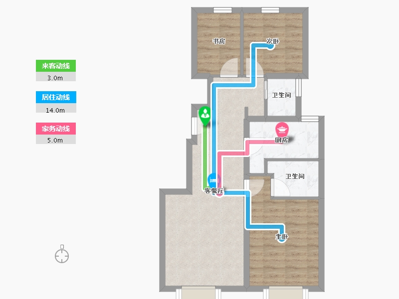 北京-北京市-融创亦庄壹号-62.33-户型库-动静线