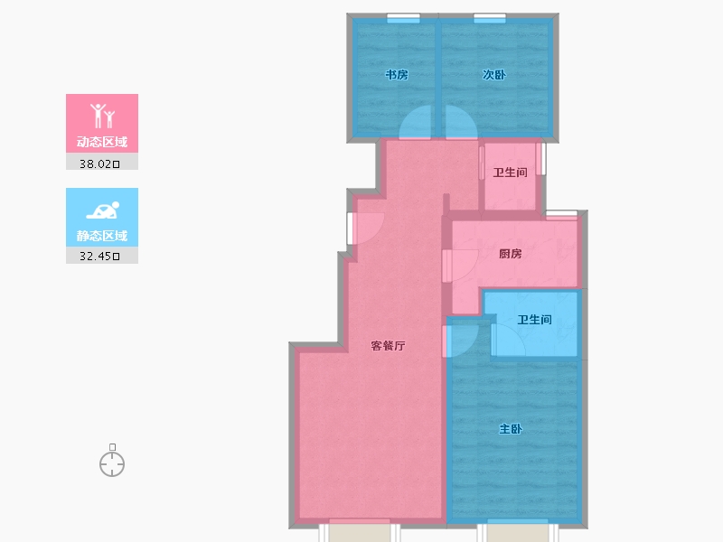 北京-北京市-融创亦庄壹号-62.33-户型库-动静分区