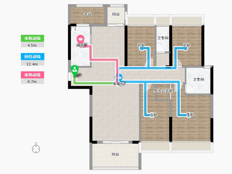 广东省-汕头市-威悦名苑-132.40-户型库-动静线