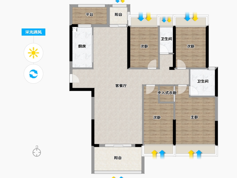 广东省-汕头市-威悦名苑-132.40-户型库-采光通风