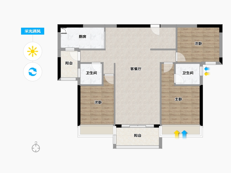 广东省-汕头市-威悦名苑-102.09-户型库-采光通风