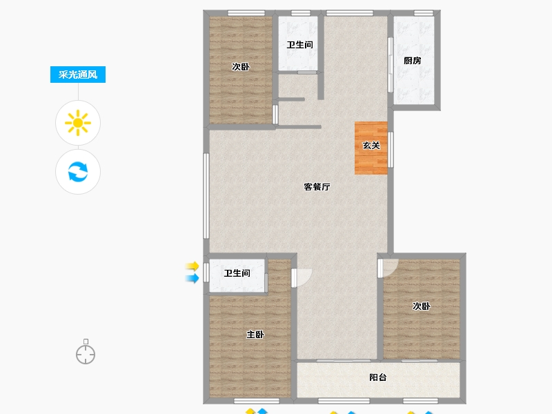 山东省-临沂市-御澜九府-146.40-户型库-采光通风