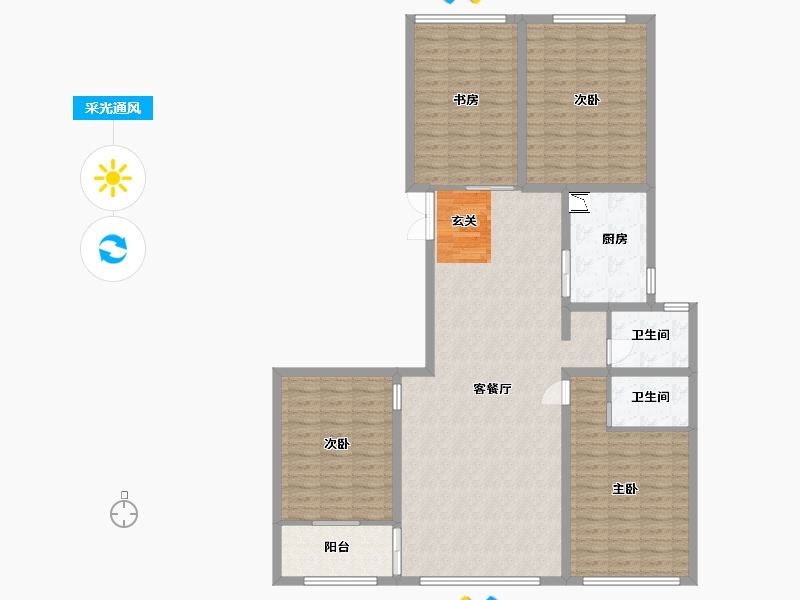 山东省-临沂市-御澜九府-142.40-户型库-采光通风