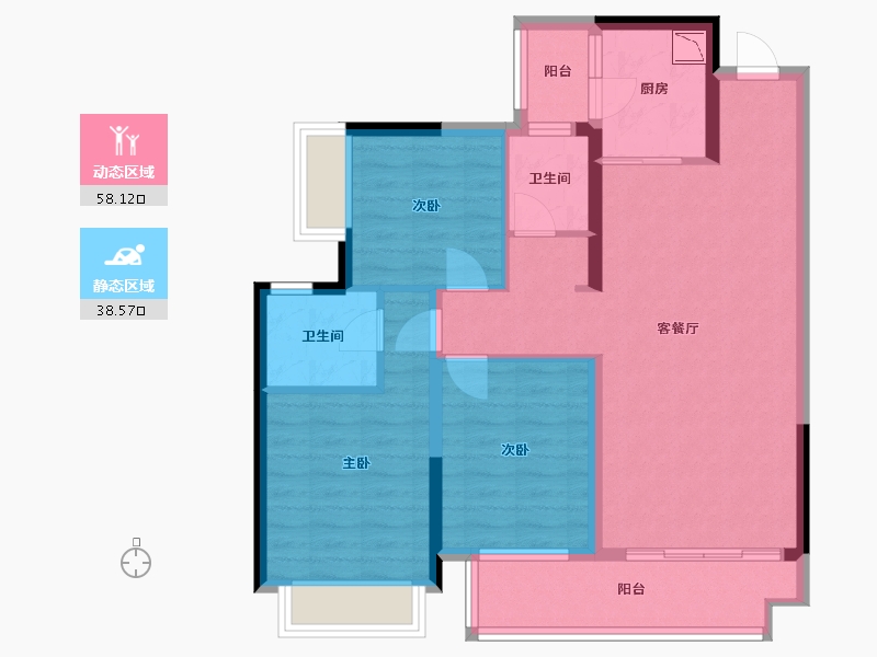 广西壮族自治区-梧州市-金源世家-85.64-户型库-动静分区