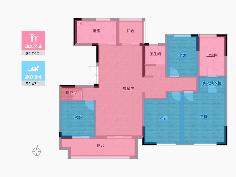 江苏省-镇江市-中南君悦府・熙悦-118.41-户型库-动静分区