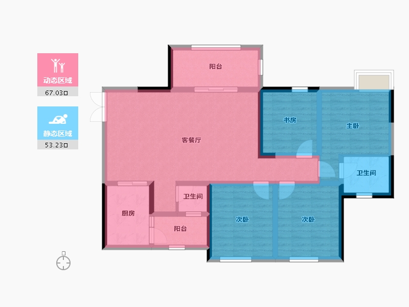 四川省-眉山市-交投・北城时代-107.02-户型库-动静分区