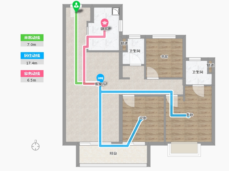 江苏省-镇江市-万科金域蓝湾-91.20-户型库-动静线