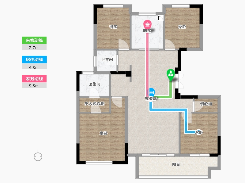 江苏省-镇江市-中南君悦府・熙悦-108.80-户型库-动静线