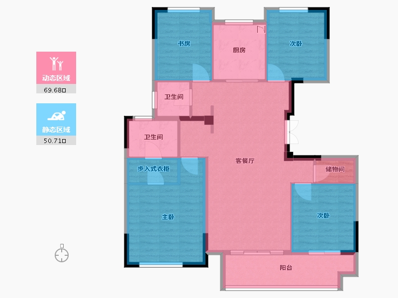 江苏省-镇江市-中南君悦府・熙悦-108.80-户型库-动静分区