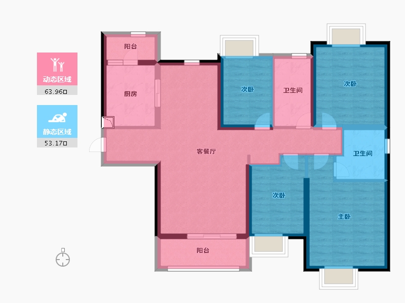 广东省-中山市-恒大御景-103.99-户型库-动静分区