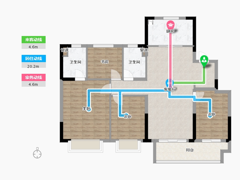 江苏省-镇江市-雍和雅苑-110.40-户型库-动静线