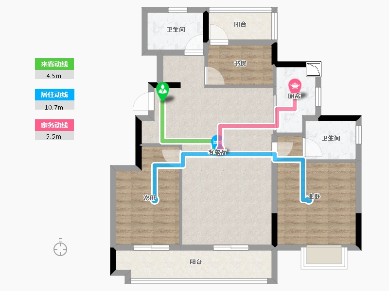 湖南省-岳阳市-澳海富春山居-88.00-户型库-动静线