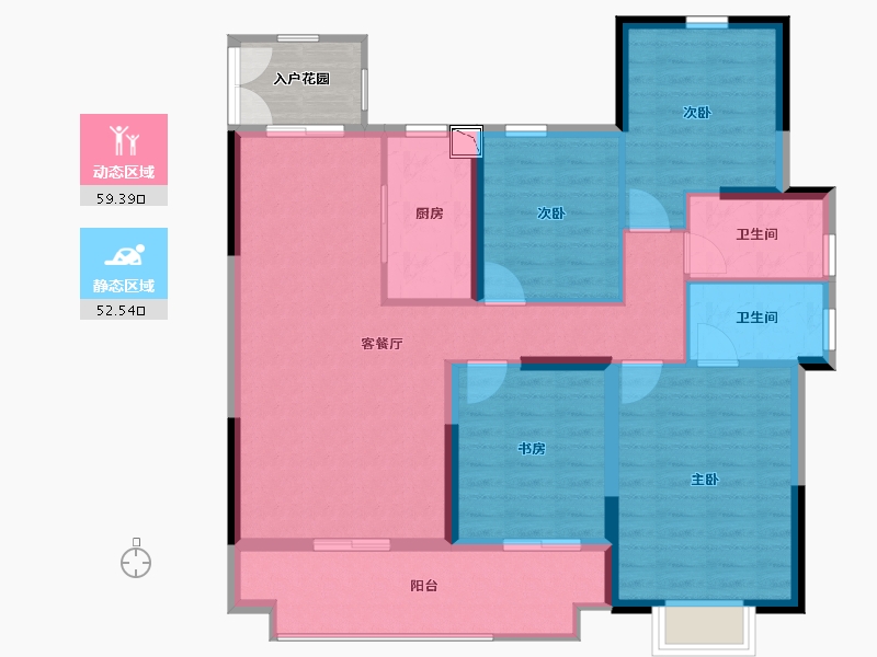 湖南省-岳阳市-岳阳大唐世家-104.85-户型库-动静分区