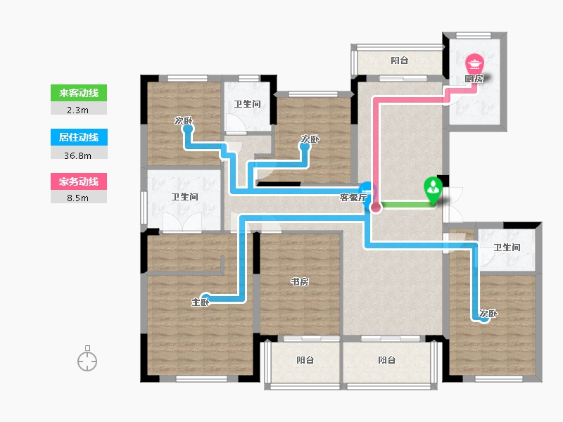 江苏省-扬州市-瘦西湖花园-146.14-户型库-动静线