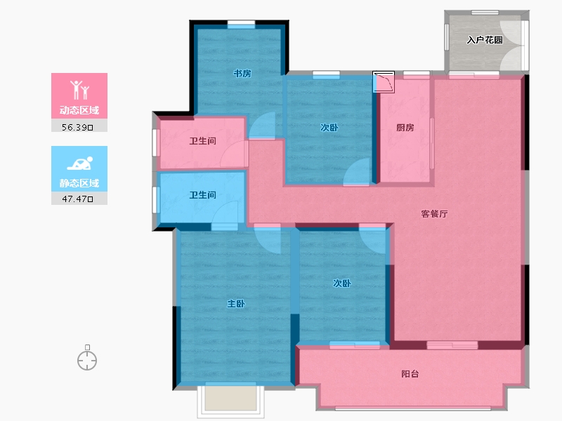 湖南省-岳阳市-岳阳大唐世家-97.05-户型库-动静分区