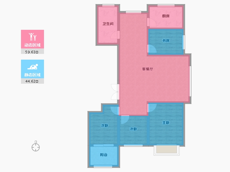 山东省-淄博市-学府名苑-93.03-户型库-动静分区