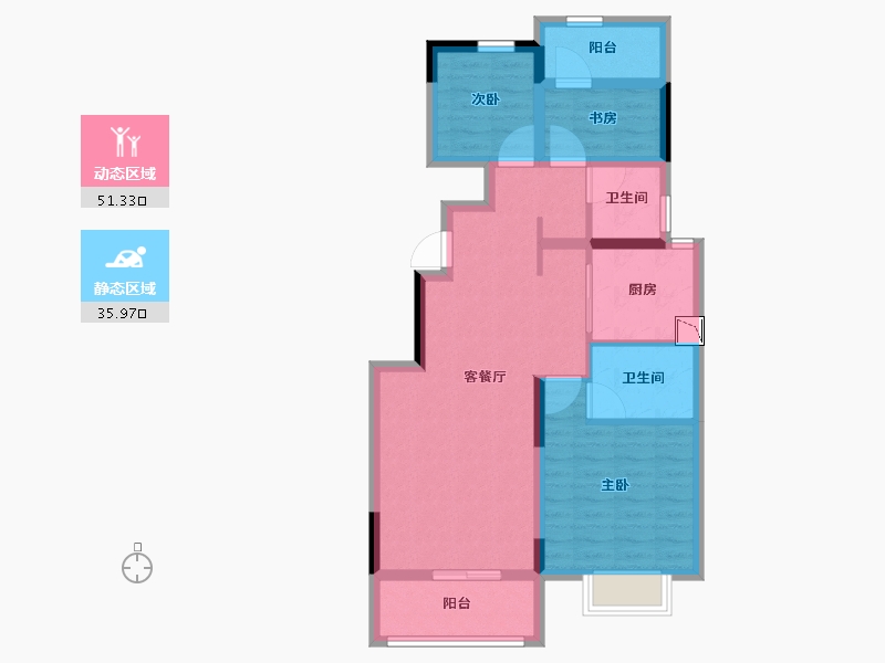 湖南省-岳阳市-澳海富春山居-76.80-户型库-动静分区