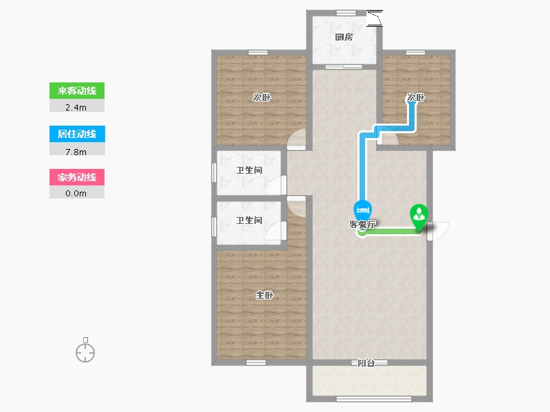 宁夏回族自治区-银川市-富雅名居-135.00-户型库-动静线