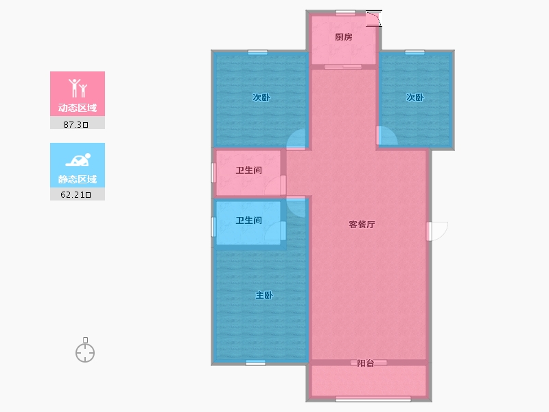 宁夏回族自治区-银川市-富雅名居-135.00-户型库-动静分区