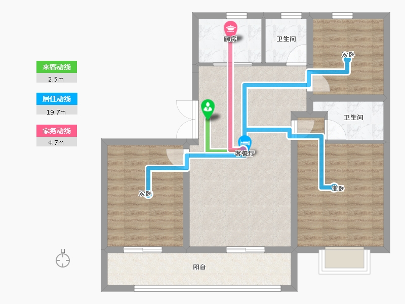 山东省-青岛市-平都壹号院-83.88-户型库-动静线