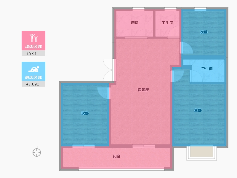 山东省-青岛市-平都壹号院-83.88-户型库-动静分区