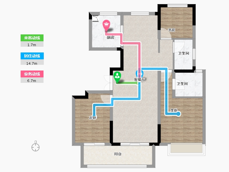 山东省-泰安市-吾悦华府-98.01-户型库-动静线