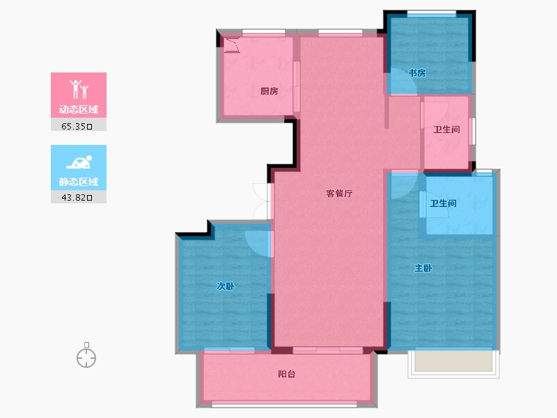 山东省-泰安市-吾悦华府-98.01-户型库-动静分区