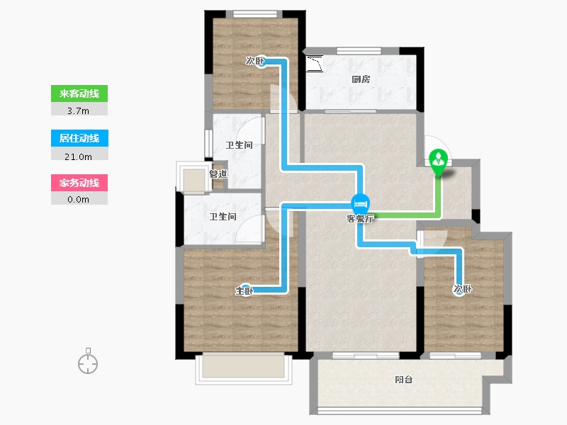 江苏省-镇江市-雍和雅苑-94.40-户型库-动静线