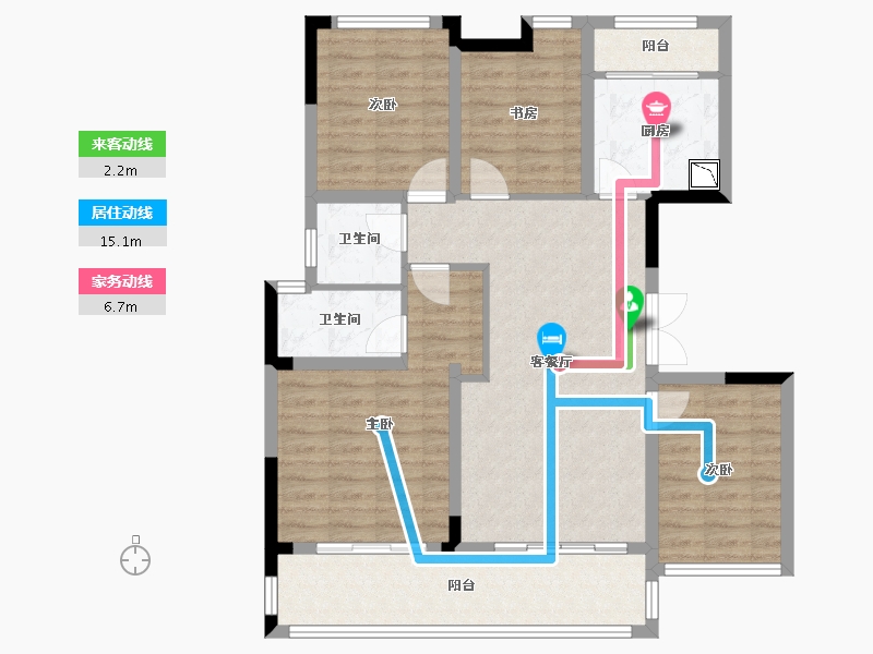 四川省-遂宁市-江山原筑-98.95-户型库-动静线