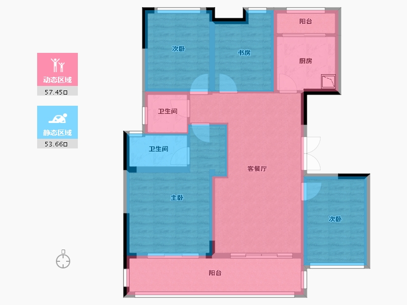 四川省-遂宁市-江山原筑-98.95-户型库-动静分区