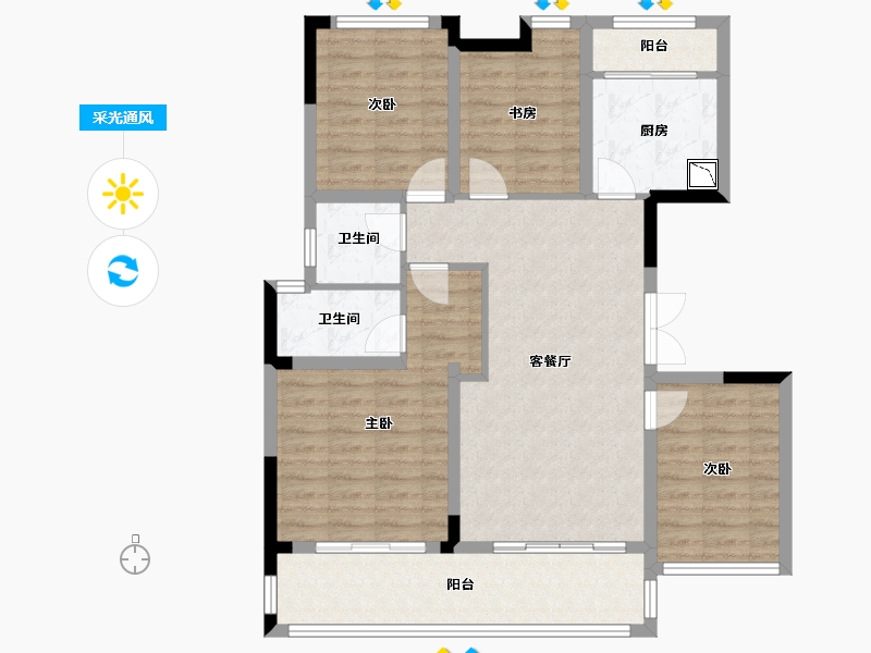 四川省-遂宁市-江山原筑-98.95-户型库-采光通风