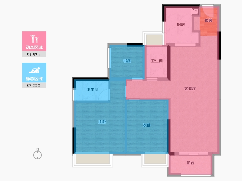 广东省-广州市-中海熙园-79.18-户型库-动静分区