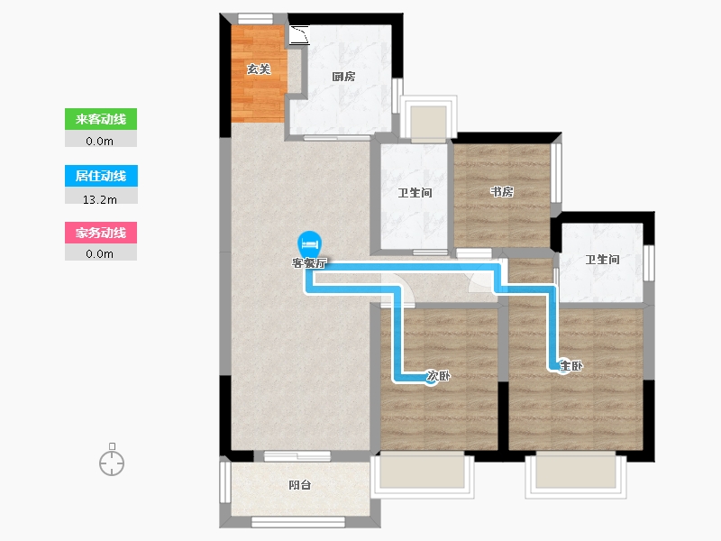 广东省-广州市-中海熙园-71.34-户型库-动静线