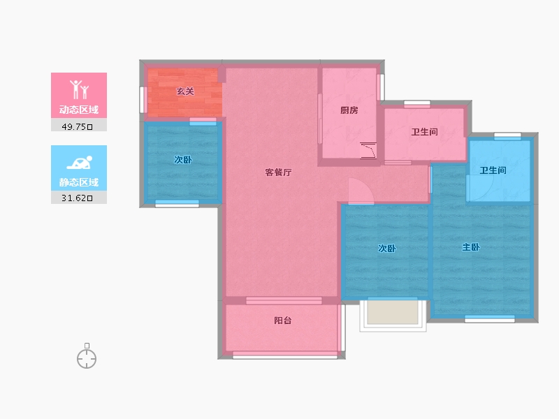 广东省-广州市-保利花城纪-72.00-户型库-动静分区