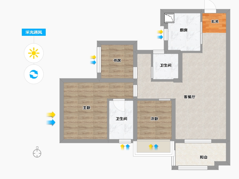 广东省-广州市-保利花城纪-61.60-户型库-采光通风