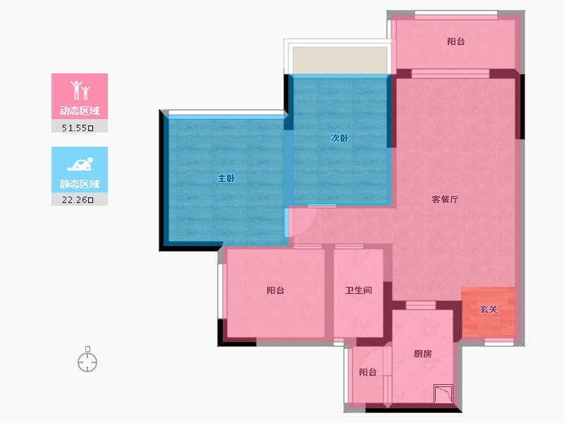 广东省-广州市-藏珑华府-64.54-户型库-动静分区