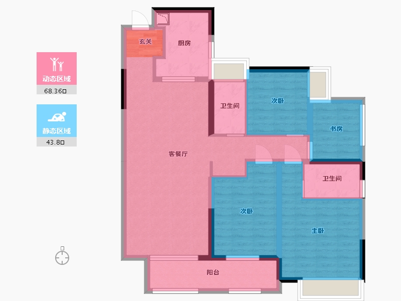 广东省-广州市-中海熙园-99.88-户型库-动静分区