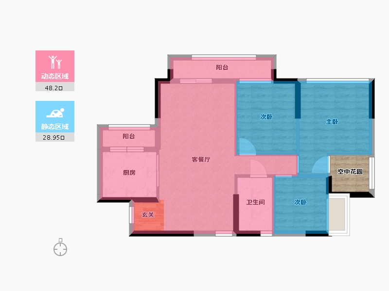 广东省-广州市-嘉骏幸福里-72.00-户型库-动静分区