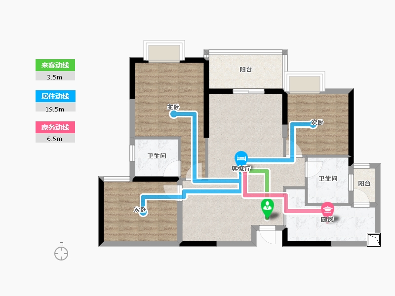 四川省-成都市-恒大御龙天峰-88.89-户型库-动静线