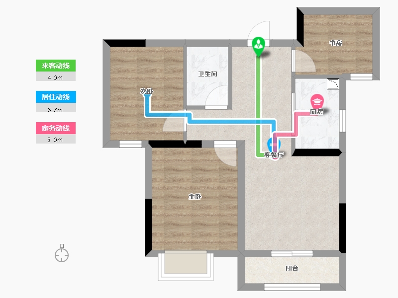 湖南省-长沙市-水墨林溪-58.10-户型库-动静线