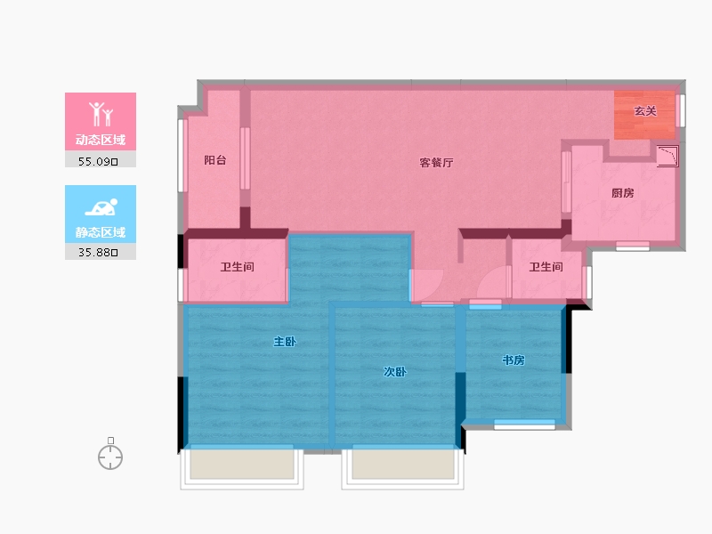 广东省-广州市-中海熙园-80.93-户型库-动静分区