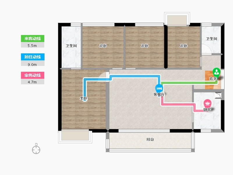 广东省-广州市-时代水岸（清远）-102.88-户型库-动静线