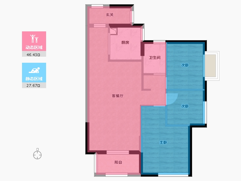 广东省-广州市-时代水岸（清远）-65.90-户型库-动静分区