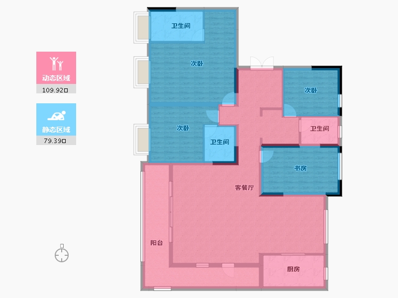 陕西省-西安市-星皓锦樾-171.65-户型库-动静分区