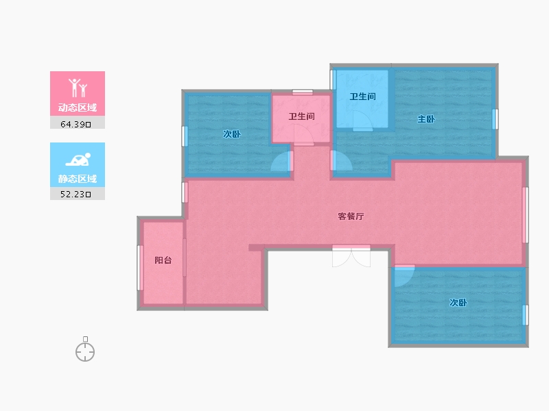 河北省-石家庄市-青鸟中山华府-104.54-户型库-动静分区