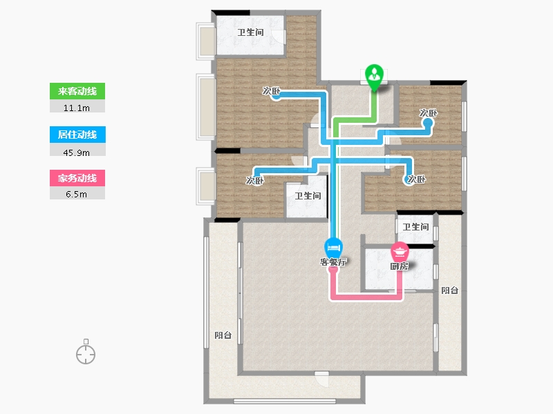 陕西省-西安市-星皓锦樾-222.24-户型库-动静线