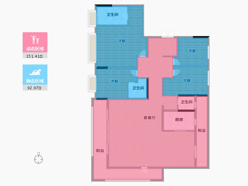 陕西省-西安市-星皓锦樾-222.24-户型库-动静分区