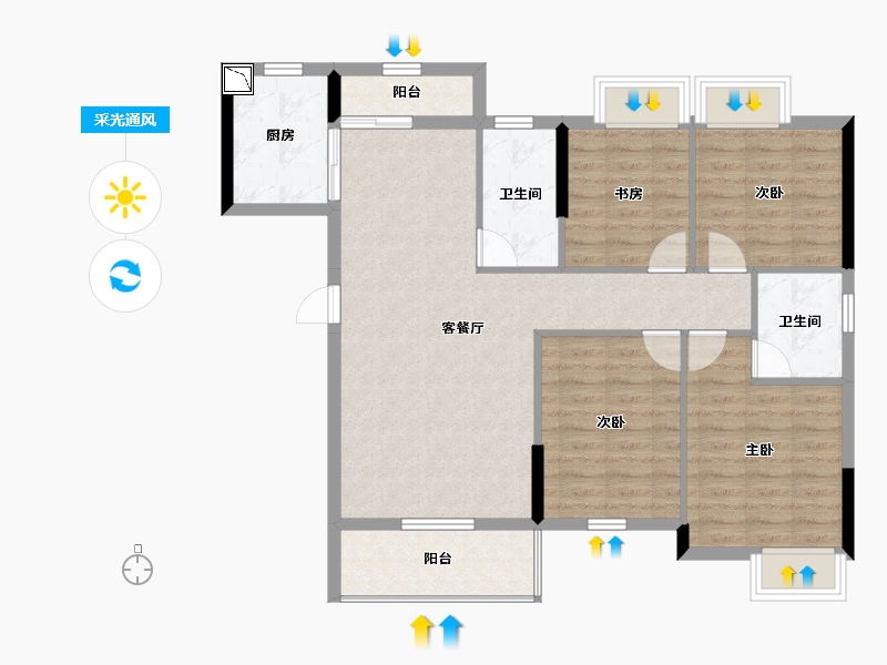 江西省-九江市-中基学府-95.80-户型库-采光通风