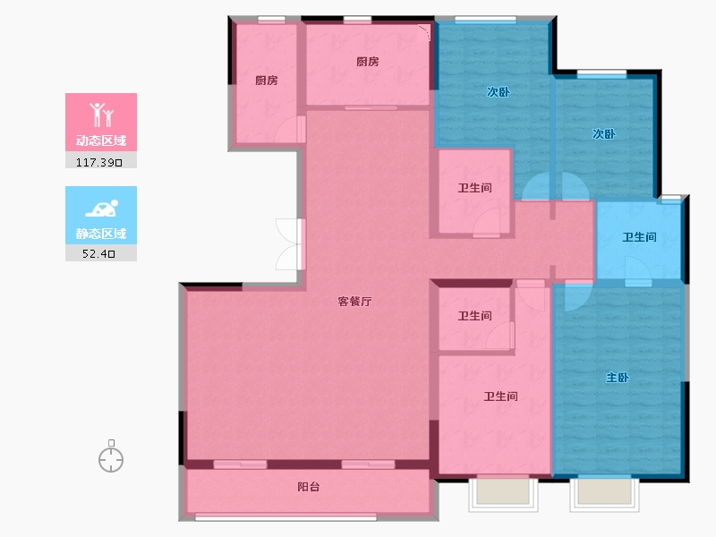 陕西省-西安市-清凉山樾-154.16-户型库-动静分区